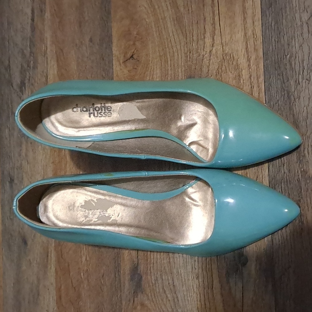 Teal high heels